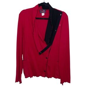 Vintage Red Rover Jacket Womens Medium Asymmetrical Artsy Boho Lagenlook USA